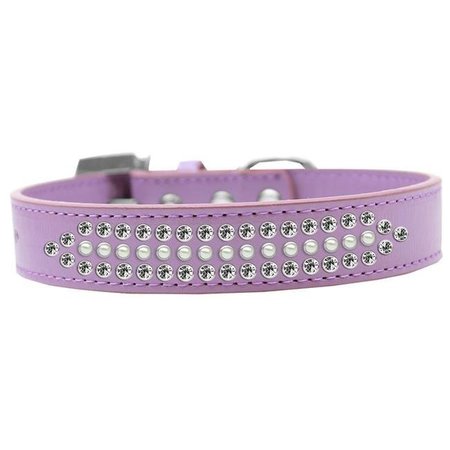 MIRAGE PET Mirage Pet 620-1 20-LV Ritz Pearl & Clear Crystal Dog Collar; Lavender - Size 20 620-1 20-LV